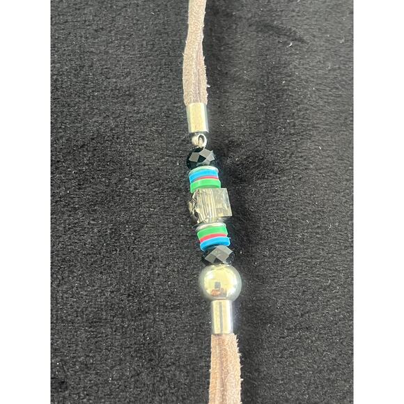 Moon C Paris Silver & Bronze Dreamcatcher Pendant on 21" Leather Necklace NWOT - Picture 6 of 7